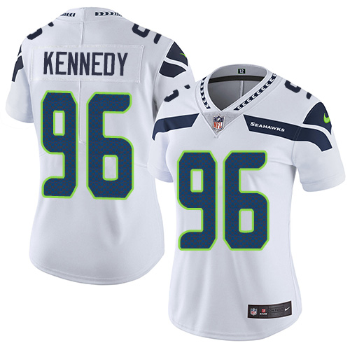 Seattle Seahawks #96 Cortez Kennedy White Women's Stitched Vapor Untouchable Limited Jersey Womens