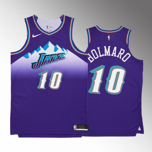Utah Utah Jazz #10 Leandro Bolmaro Mens Purple 2022-23 Classic Edition Jersey Mens