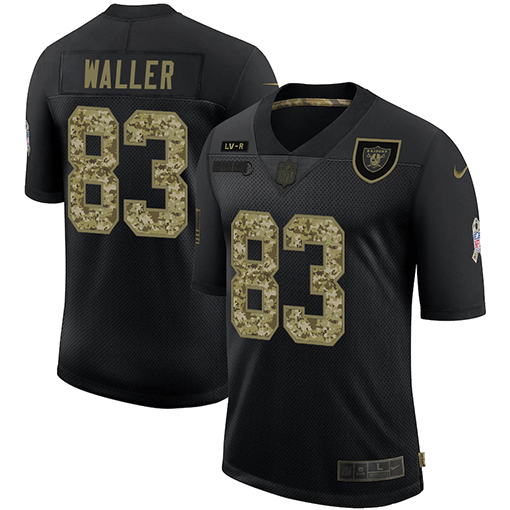 Las Vegas Raiders #83 Darren Waller Men's 2020 Salute To Service Camo Limited Jersey Black
