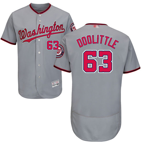 Washington Nationals #63 Sean Doolittle Grey Flexbase Authentic Collection Stitched Jersey Men's