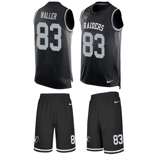 Raiders #83 Darren Waller Black Team Color Men's Stitched Limited Tank Top Suit Jersey