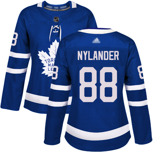 Adidas Maple Toronto Maple Leafs #88 William Nylander Blue Home Authentic Women's Stitched Jersey Womens