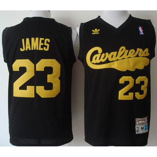 Cleveland Cavaliers #23 LeBron James Black Throwback Stitched Jersey Mens