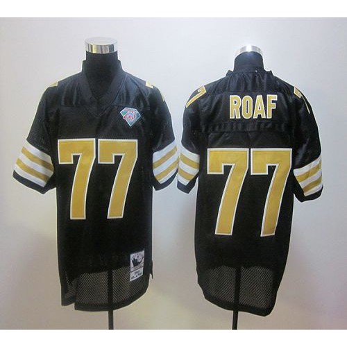 Mitchell And Ness New Orleans Saints #77 Willie Roaf Black Stitched Jersey Men's