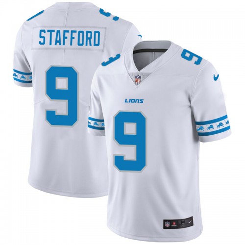 Detroit Detroit Lions #9 Matthew Stafford White Team Logo Vapor Limited Jersey Men's
