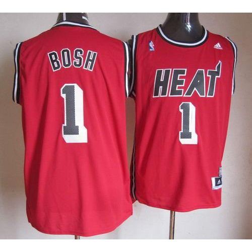 Miami Heat #1 Chris Bosh Red Hardwood Classics Nights Stitched Jersey Mens