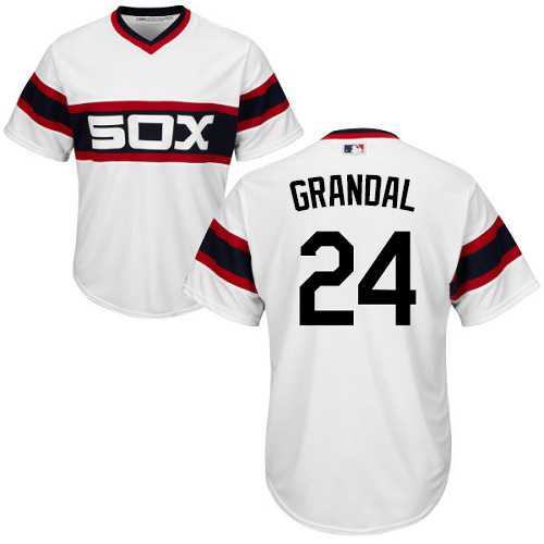 Chicago White Sox #24 Yasmani Grandal White New Cool Base Alternate Home Stitched Jersey Men's