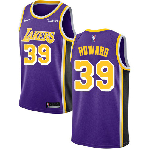 Los Angeles Lakers #39 Dwight Howard Purple Swingman Statement Edition Jersey Mens
