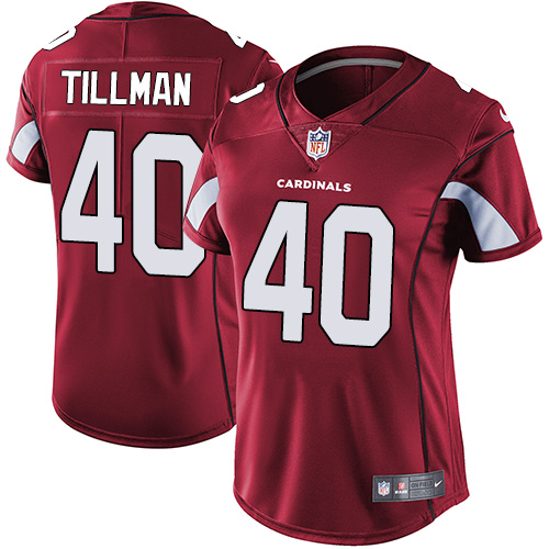 Cardinals #40 Pat Tillman Red Team Color Women's Stitched Vapor Untouchable Limited Jersey