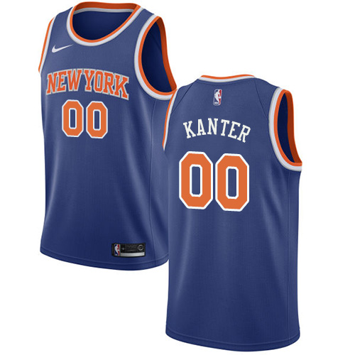 New York Knicks #00 Enes Kanter Blue Swingman Icon Edition Jersey Mens