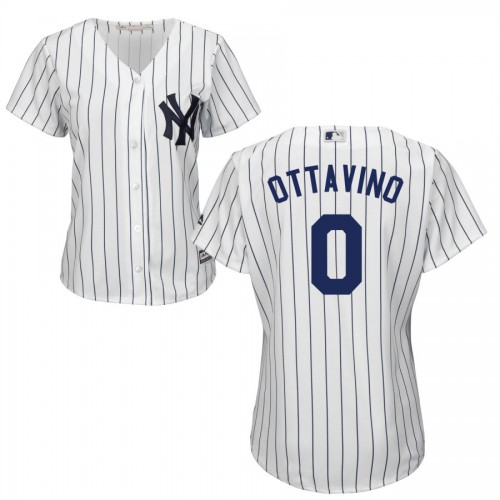 New York Yankees #0 Adam Ottavino White Women's Cool Base Stitched Jersey Womens