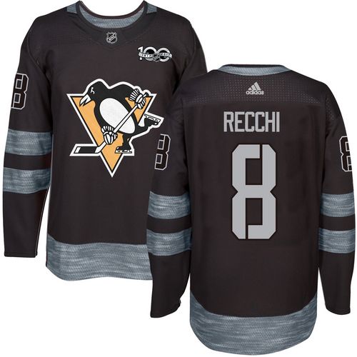 Adidas Pittsburgh Penguins #8 Mark Recchi Black 1917-2017 100th Anniversary Stitched Jersey Men's
