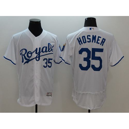 Kansas City Royals #35 Eric Hosmer White Flexbase Authentic Collection Stitched Jersey Men's