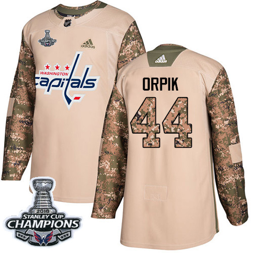 Adidas Washington Capitals #44 Brooks Orpik Camo Authentic 2017 Veterans Day Stanley Cup Final Champions Stitched Jersey Men's