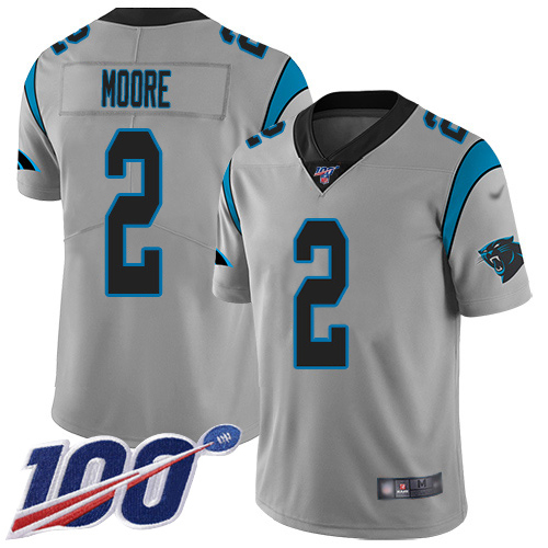 Panthers #2 DJ Moore Silver Men's Stitched Limited Inverted Legend 100th Season Jersey