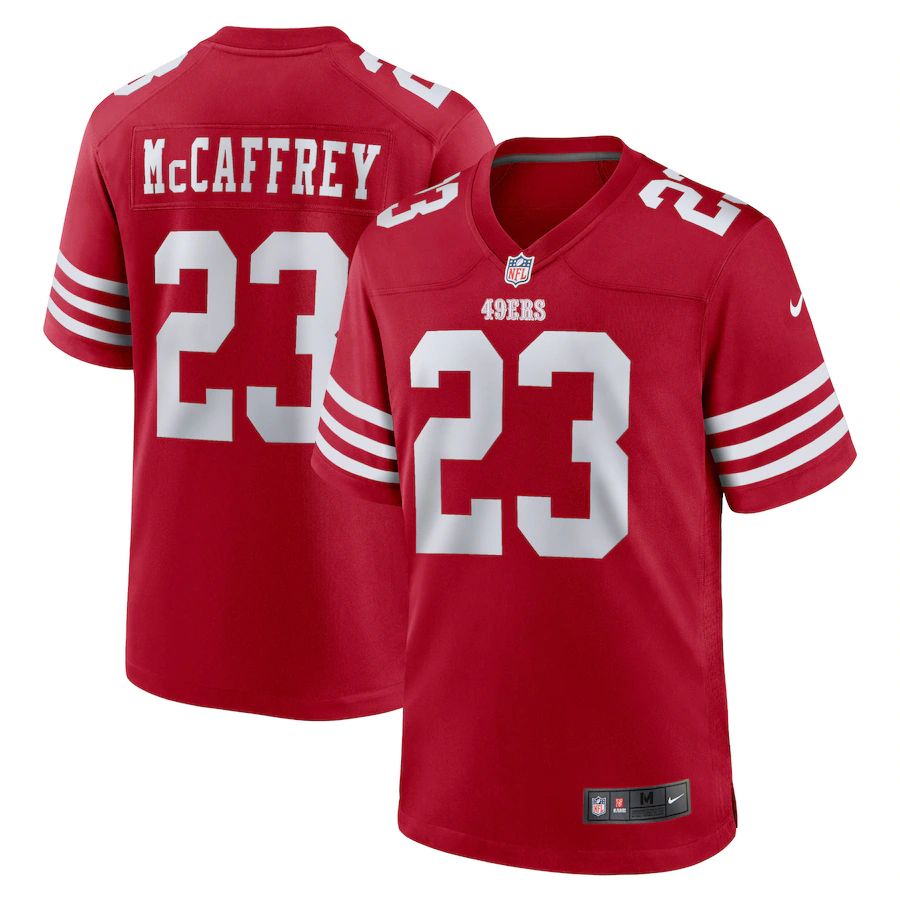San Francisco 49ers #23 Christian McCaffrey Men's 2022 Player Game Jersey - Scarlet