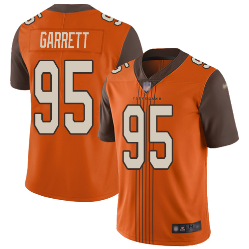 Browns #95 Myles Garrett Orange Alternate Men's Stitched Limited City Edition Jersey