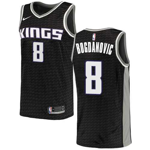 Sacramento Kings #8 Bogdan Bogdanovic Black Womens Swingman Statement Edition Jersey Womens