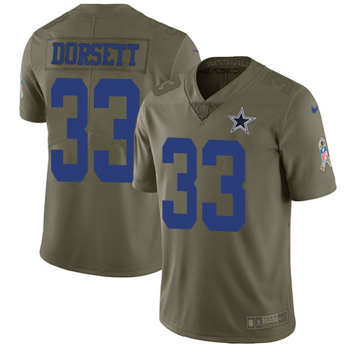 Cowboys #33 Tony Dorsett Olive Men's Stitched Limited 2017 Salute To Service Jersey