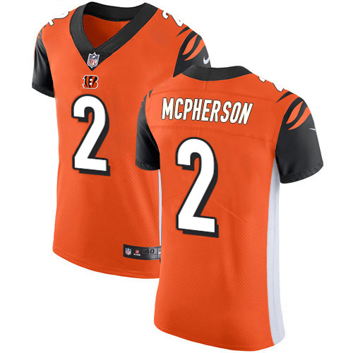 Bengals #2 Evan McPherson Orange Alternate Men's Stitched New Elite Jersey