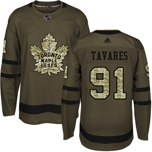 Adidas Maple Toronto Maple Leafs #91 John Tavares Green Salute to Service Stitched Jersey Men's