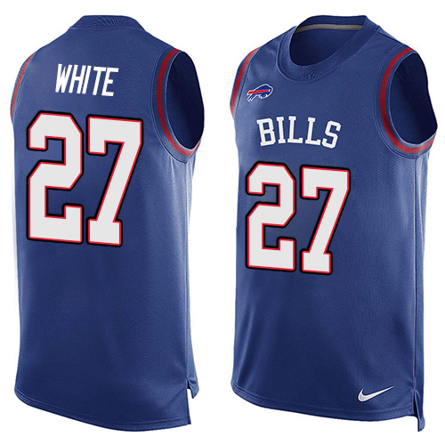 Bills #27 Tre'Davious White Royal Blue Team Color Men's Stitched Limited Tank Top Jersey