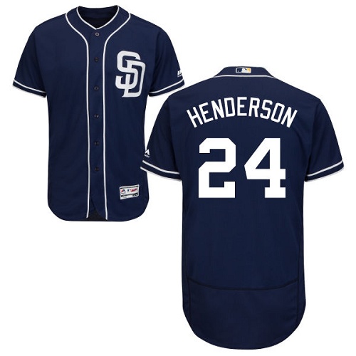 San Diego Padres #24 Rickey Henderson Navy Blue Flexbase Authentic Collection Stitched Jersey Men's