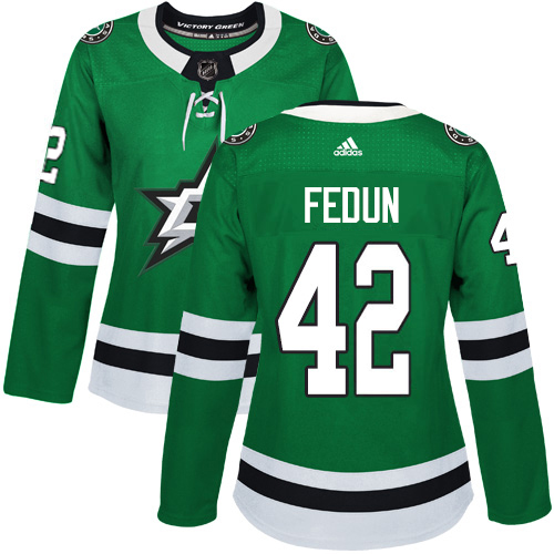 Adidas Dallas Stars #42 Taylor Fedun Green Home Authentic Women's Stitched Jersey Womens