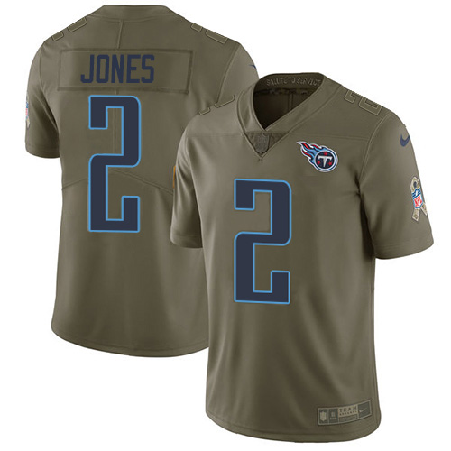 Tennessee Titans #2 Julio Jones Olive Men's Stitched Limited 2017 Salute To Service Jersey Men's
