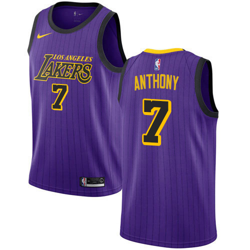 Los Angeles Lakers #7 Carmelo Anthony Womens Purple Swingman City Edition 2018/19 Jersey Womens