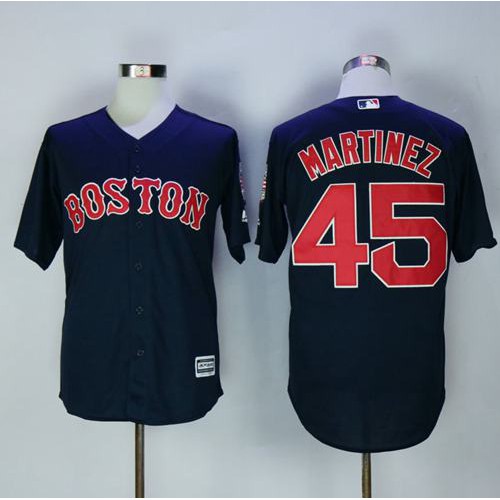 Boston Red Sox #45 Pedro Martinez Navy Blue New Cool Base Stitched Jersey Men's