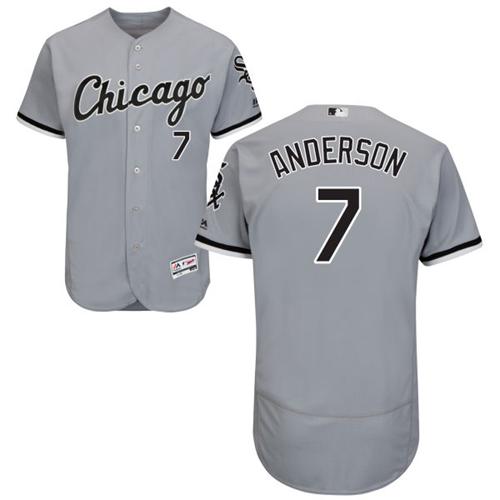Chicago White Sox #7 Tim Anderson Grey Flexbase Authentic Collection Stitched Jersey Men's