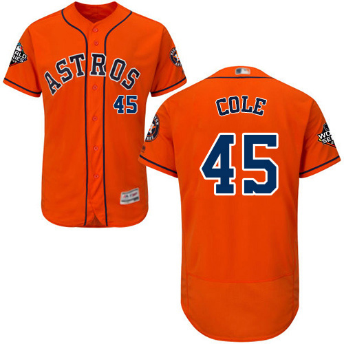 Houston Astros #45 Gerrit Cole Orange Flexbase Authentic Collection 2019 World Series Bound Stitched Jersey Men's