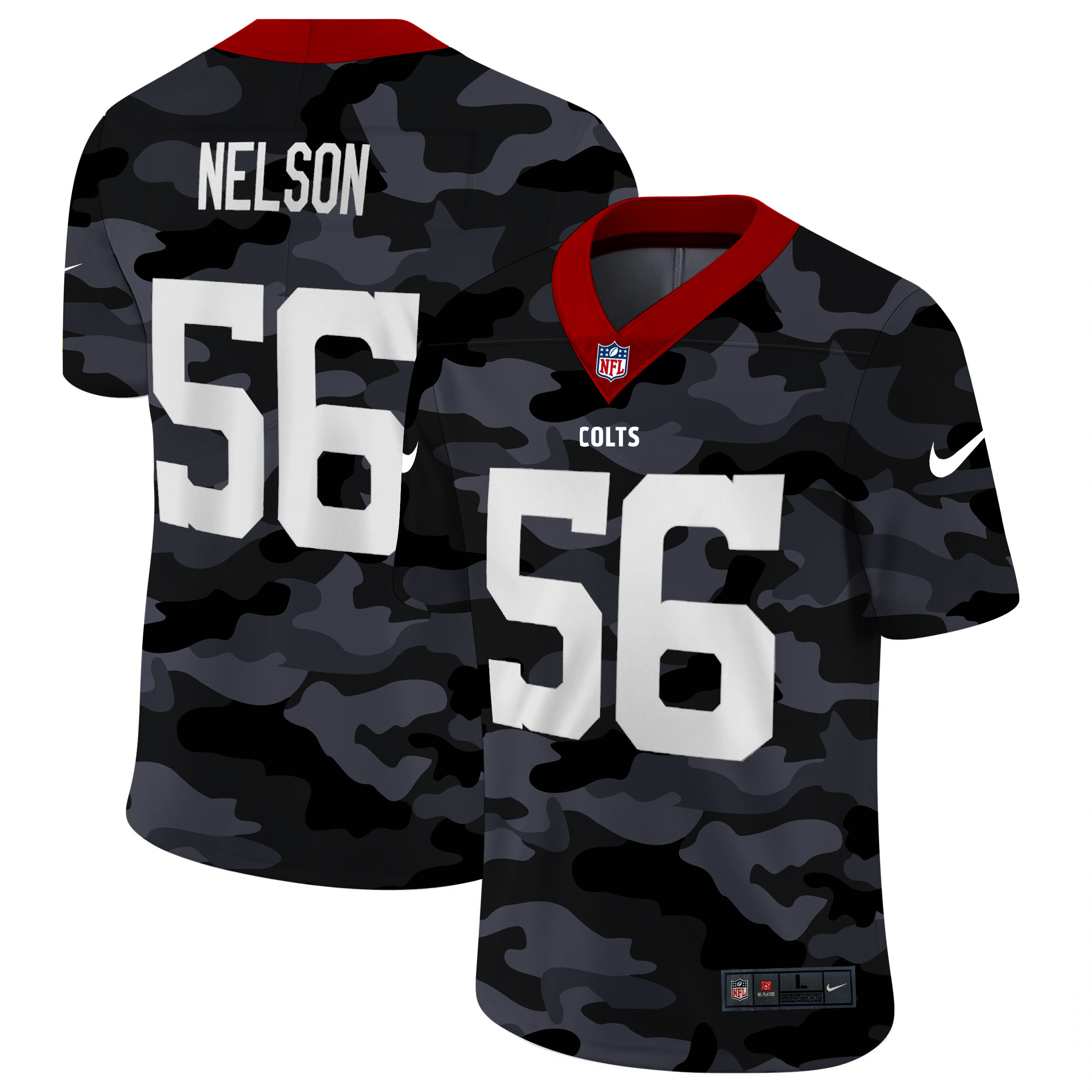Indianapolis Colts #56 Quenton Nelson Men's 2020 Black CAMO Vapor Untouchable Limited Stitched Jersey
