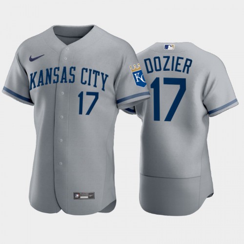 Kansas City Kansas City Royals #17 Hunter Dozier Men's 2022 Authentic Gray Jersey Men's