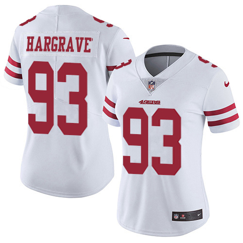 49ers #93 Javon Hargrave White Women's Stitched Vapor Untouchable Limited Jersey