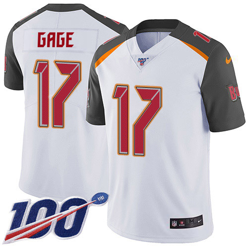 Buccaneers #17 Russell Gage White Men's Stitched 100th Season Vapor Untouchable Limited Jersey