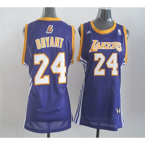 Los Angeles Lakers #24 Kobe Bryant Purple Road Womens Stitched Jersey Womens