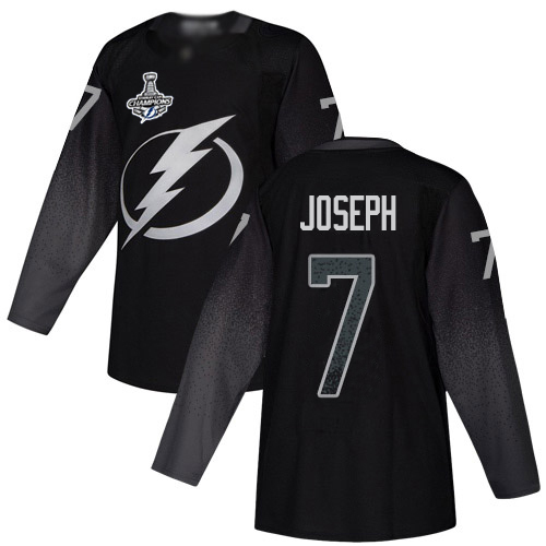 Adidas Tampa Bay Lightning #7 Mathieu Joseph Black Alternate Authentic 2020 Stanley Cup Champions Stitched Jersey Men's