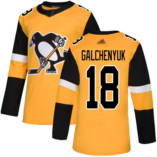 Adidas Pittsburgh Penguins #18 Alex Galchenyuk Gold Alternate Authentic Stitched Jersey Men's
