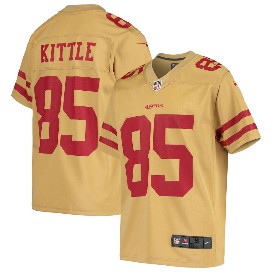 San Francisco 49ers #85 George Kittle Youth Gold Inverted Game Jersey