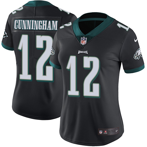 Philadelphia Eagles #12 Randall Cunningham Black Alternate Women's Stitched Vapor Untouchable Limited Jersey Womens