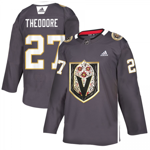 Vegas Golden Vegas Golden Knights #27 Shea Theodore Men's Grey Adidas Latino Heritage Night Stitched Jersey Men's
