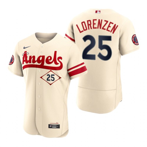 Los Angeles Los Angeles Angels #25 Michael Lorenzen Cream Men's Authentic 2022 City Connect Jersey Men's