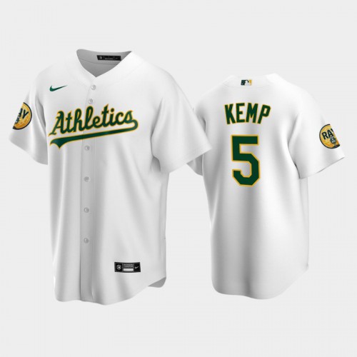 Oakland Oakland Athletics #5 Tony Kemp Men's 2022 Ray Patch Authentic Home White Jersey Men's
