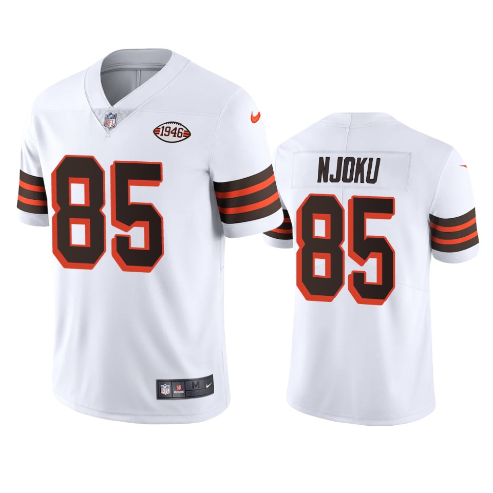 Cleveland Browns #85 David Njoku 1946 Collection Alternate Vapor Limited Jersey - White
