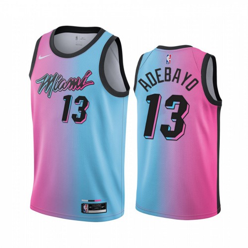 Miami Heat #13 Bam Adebayo Blue Pink Youth Swingman 2020-21 City Edition Jersey Youth