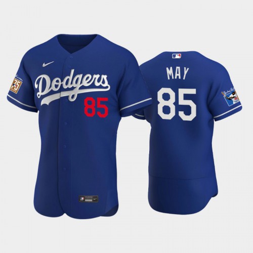 Los Angeles Los Angeles Dodgers #85 Dustin May Men's Jackie Robinson 75th Anniversary Authentic Jersey - Royal Men's