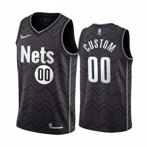 Brooklyn Nets Personalized Black Swingman 2020-21 Earned Edition Jersey