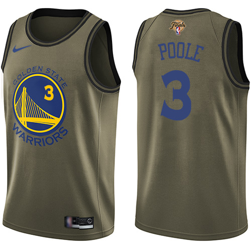 Golden State Warriors #3 Jordan Poole Green Youth 2022 Finals Swingman Salute to Service Jersey Youth